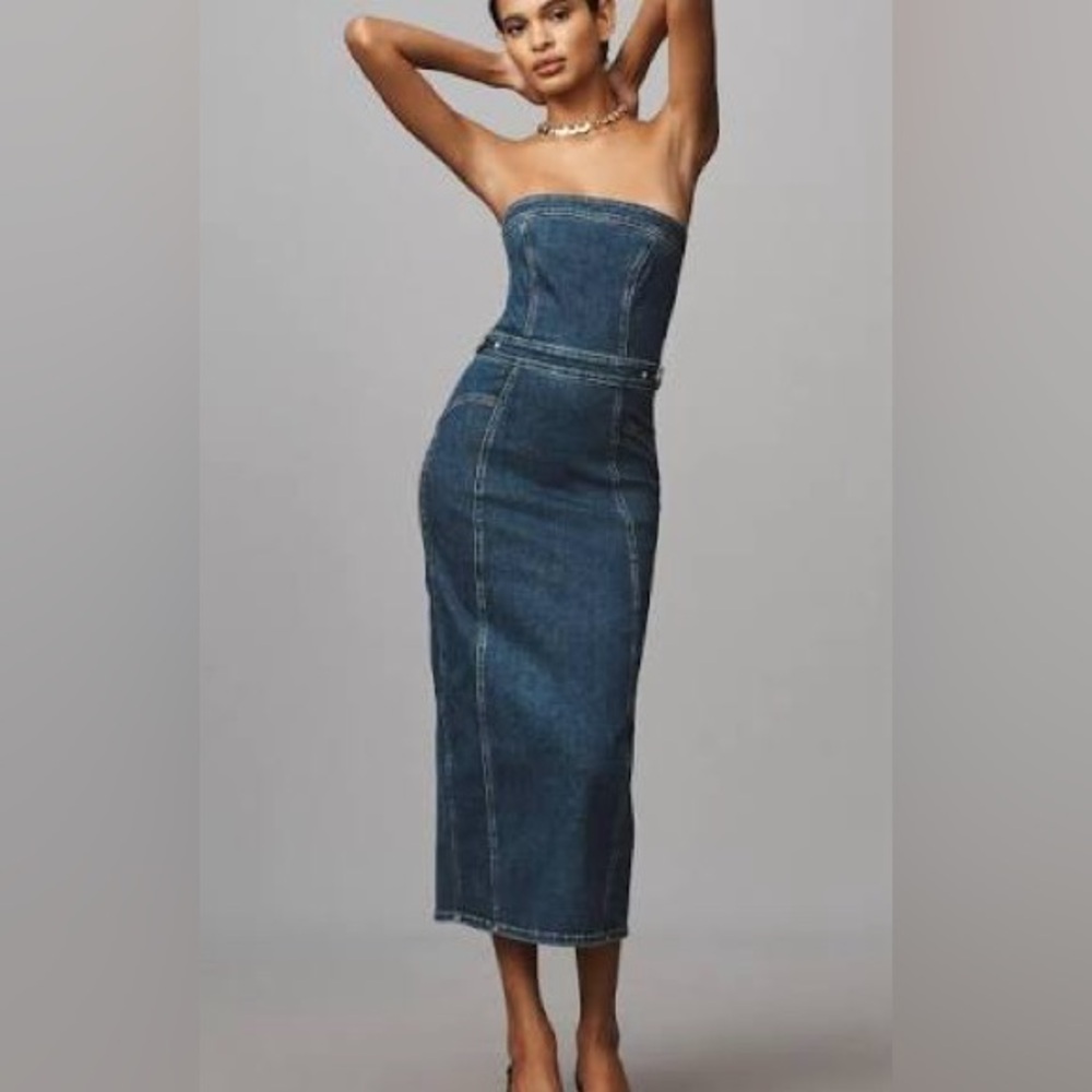 Good American Denim Tube Midi Dress